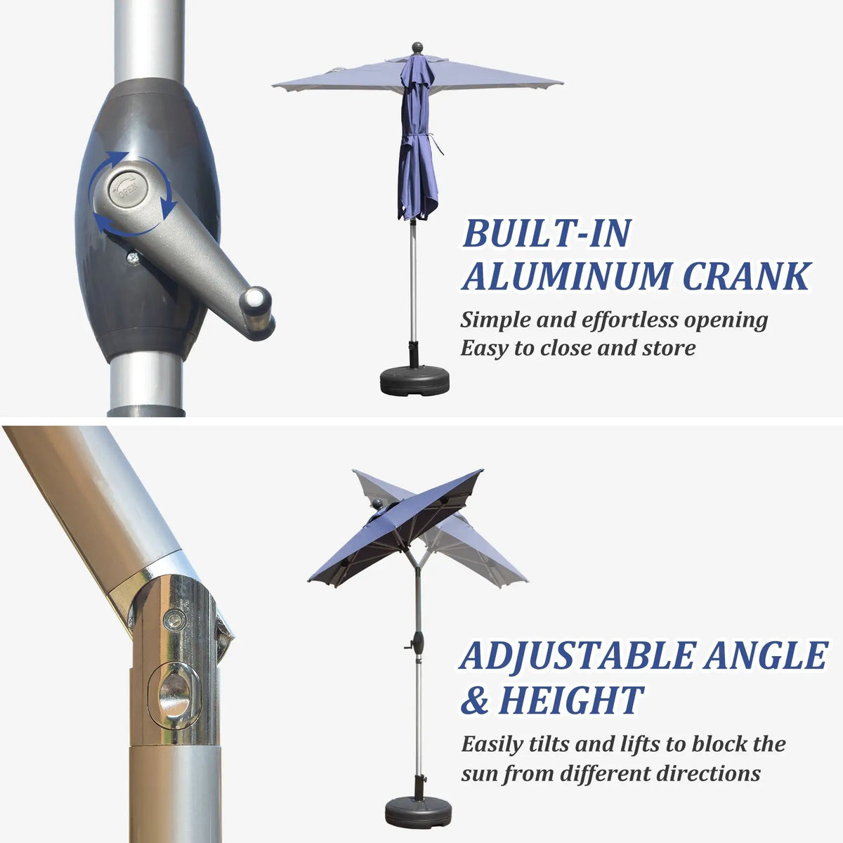 Rectangle Patio Umbrella with Crank Lift and Tilt Function by HouseOfZazla