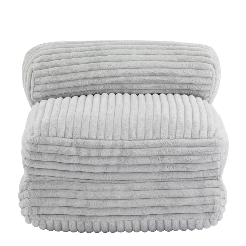 Latina Indoor Foldable Bean Bag Lounge Chair - Light Gray by HouseOfZazla