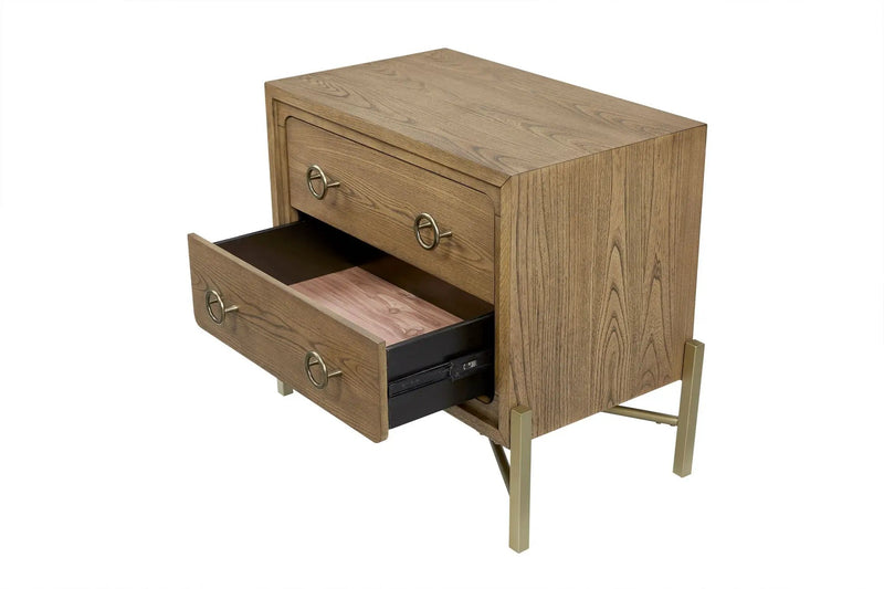2 Drawer Nightstand With USB - Latte by Unique Piece Furniture