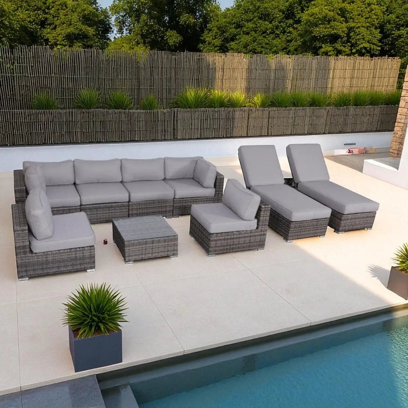 Seating Set With Cushions Handcrafted Wicker Design by Unique Piece Furniture