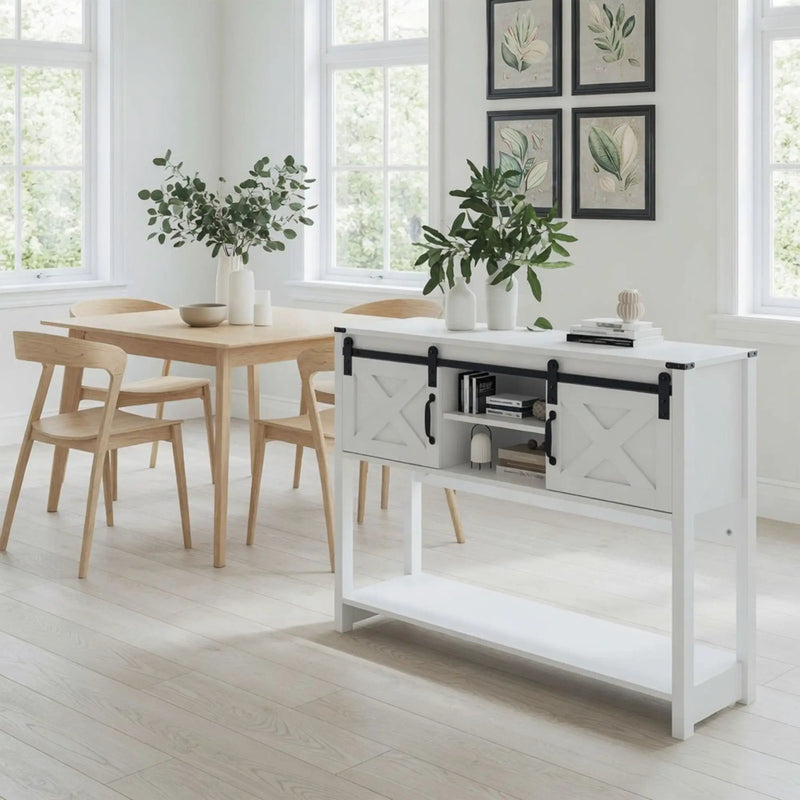 Farmhouse Entryway Table With Sliding Barn Door by HouseOfZazla