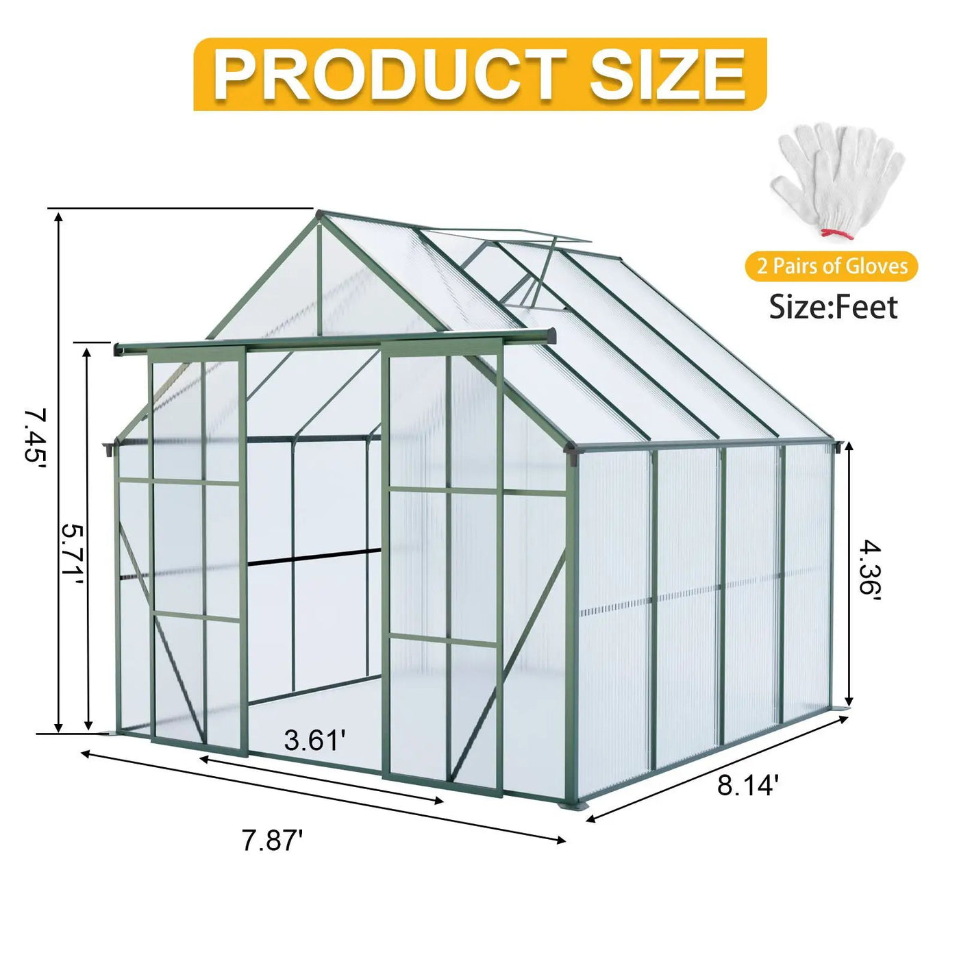 Double Door Polycarbonate house Raised Base And Anchor Aluminum Heavy Duty Walk In houses For Outdoor Backyard In All Season by HouseOfZazla
