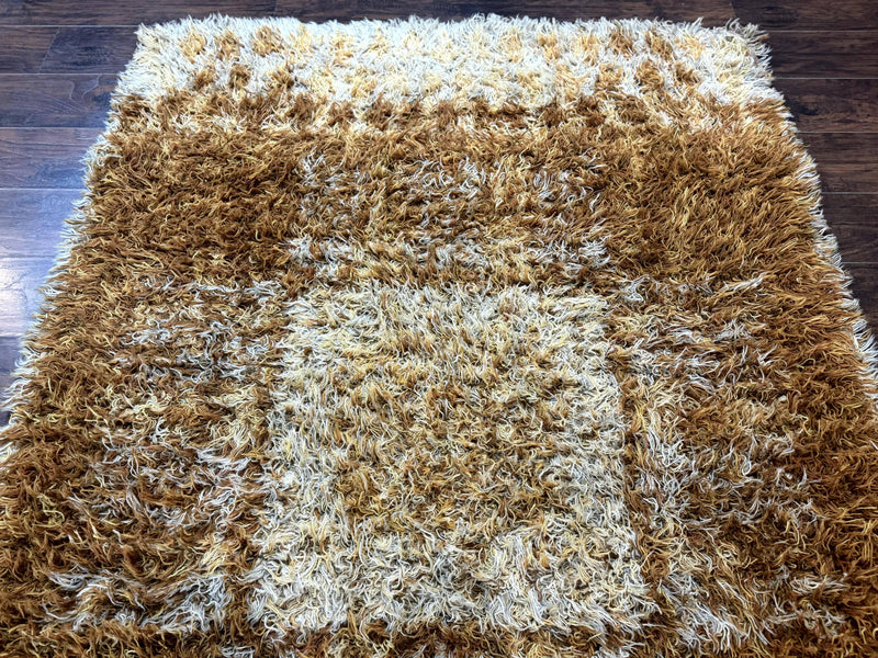 Vintage Rya Shag Rug 5.5 x 7.7 by Jewel Rugs
