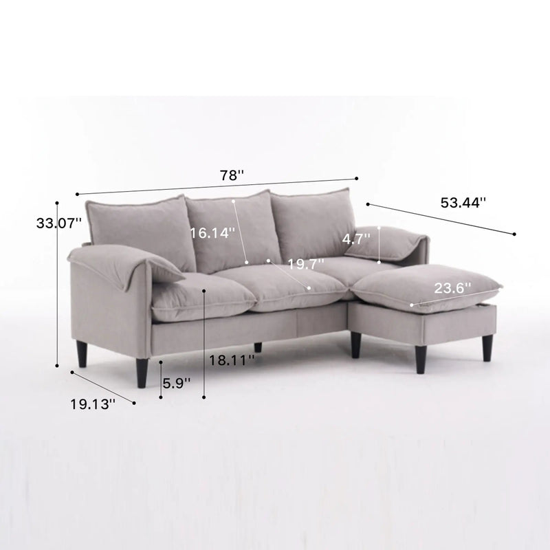 Convertible Combination Sofa With Footstools With Storage by Unique Piece Furniture