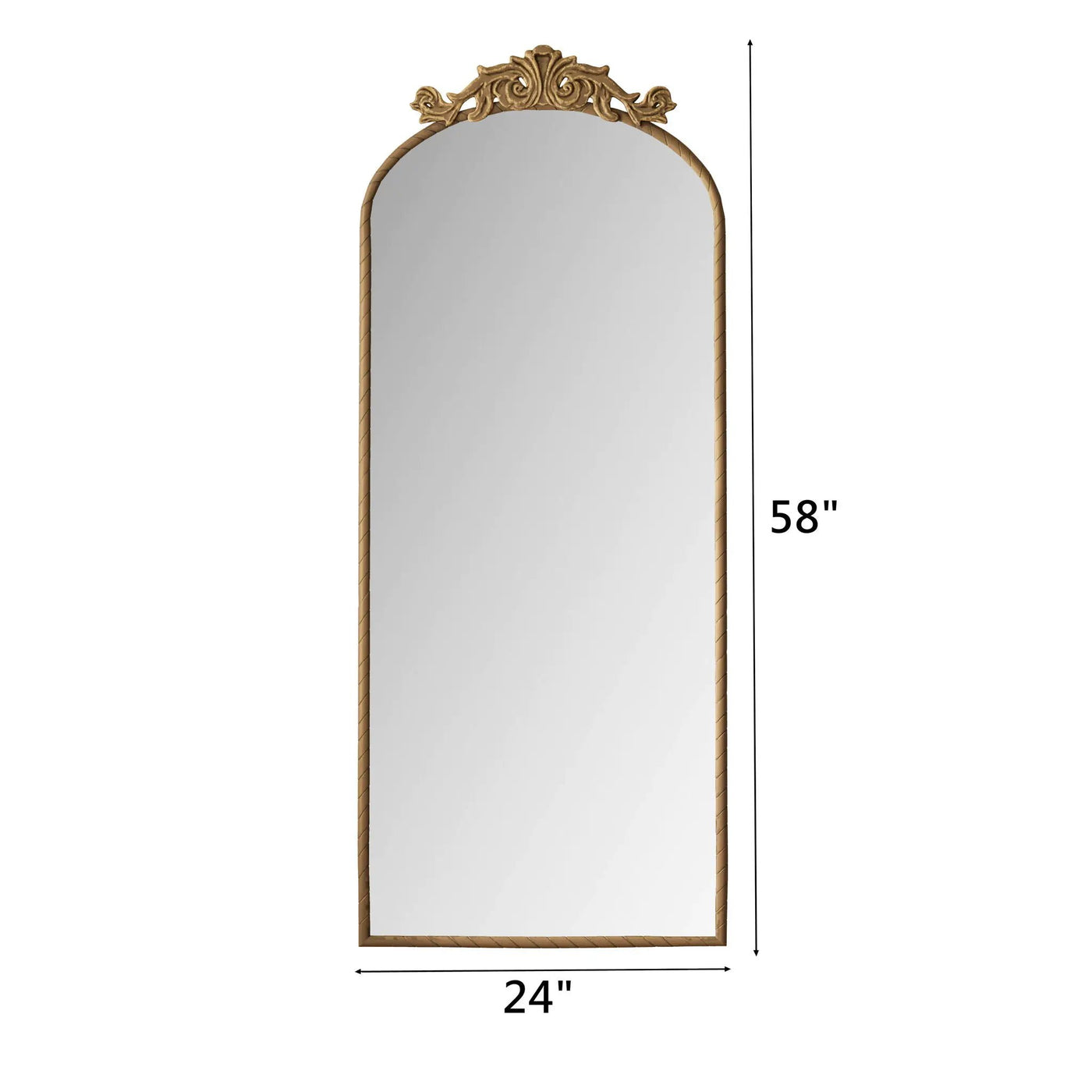 Vintage Arched Full Body Mirror, Wall Mounted For Living Room by HouseOfZazla