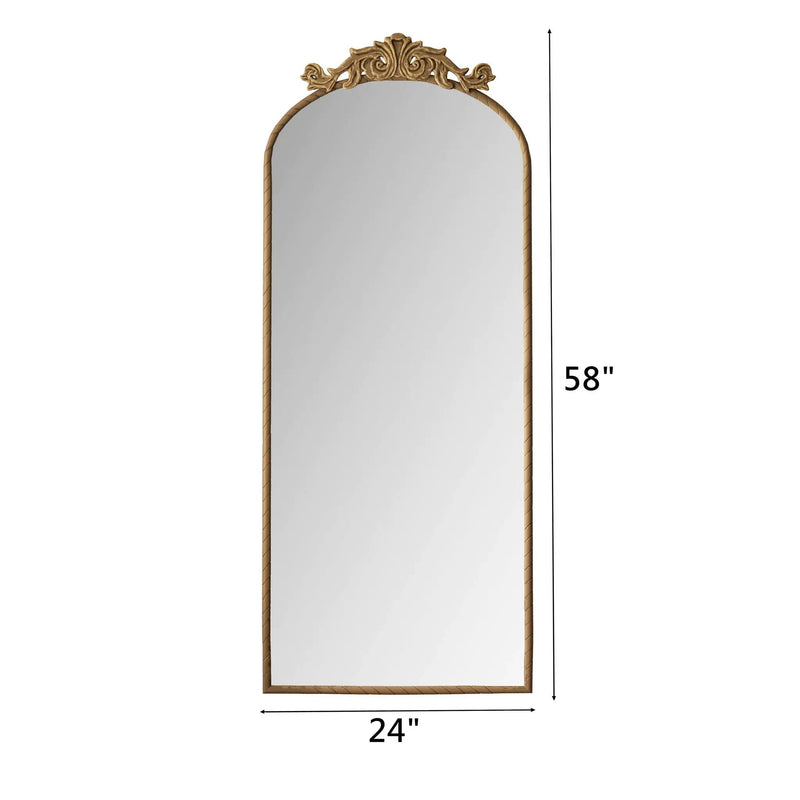Vintage Arched Full Body Mirror, Wall Mounted For Living Room by HouseOfZazla