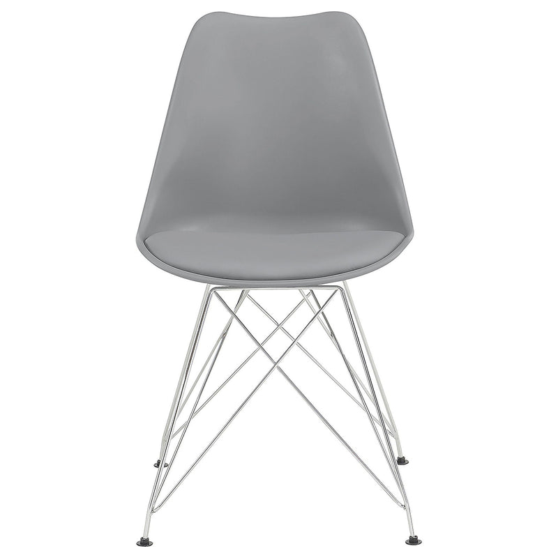 Padded Side Chair And Soft Upholstered Seat (Set of 2) - Gray by HouseOfZazla