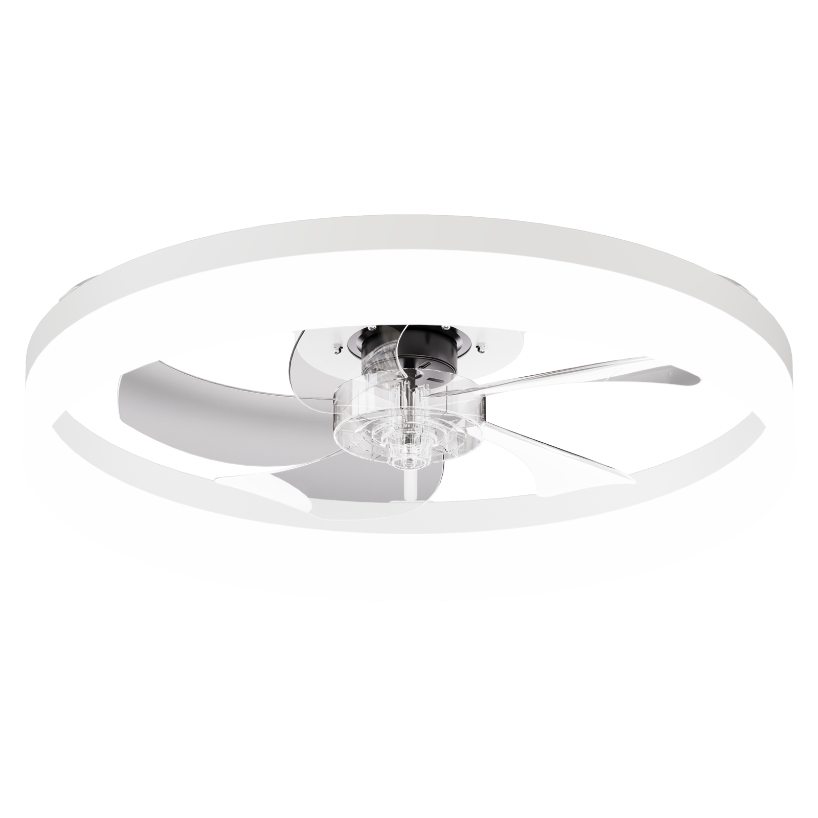 19.7'' LED Ceiling Fan Light with Remote & App Control, 6 Speeds, Dimmable, 3000K-6500K, Flush Mount by HouseOfZazla