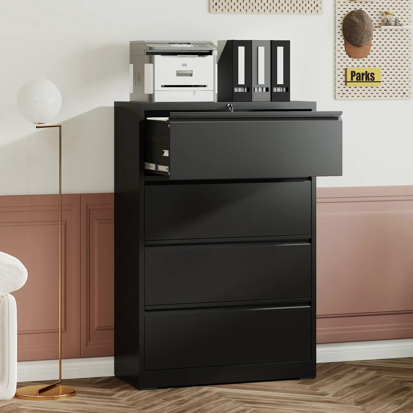 Lateral File Cabinet, Heavy Duty Filing Holds Letter/Legal/A4 Files by HouseOfZazla