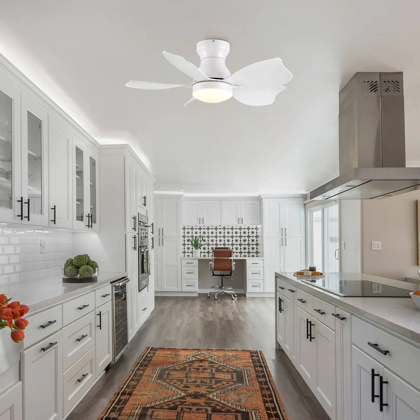 Low Profile Flush Mount Ceiling Fan With Light by HouseOfZazla