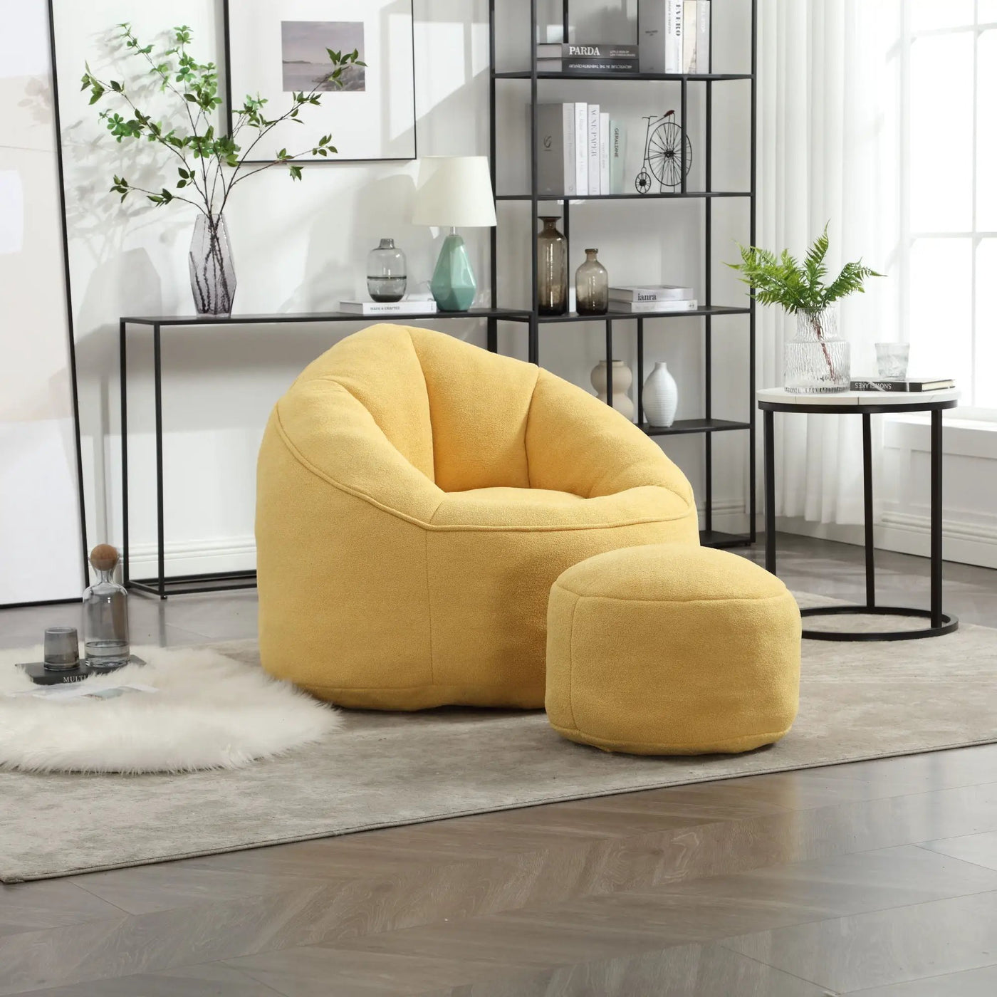 Bedding Bean Bag Sofa Chair High Pressure Foam With Footrest by Unique Piece Furniture
