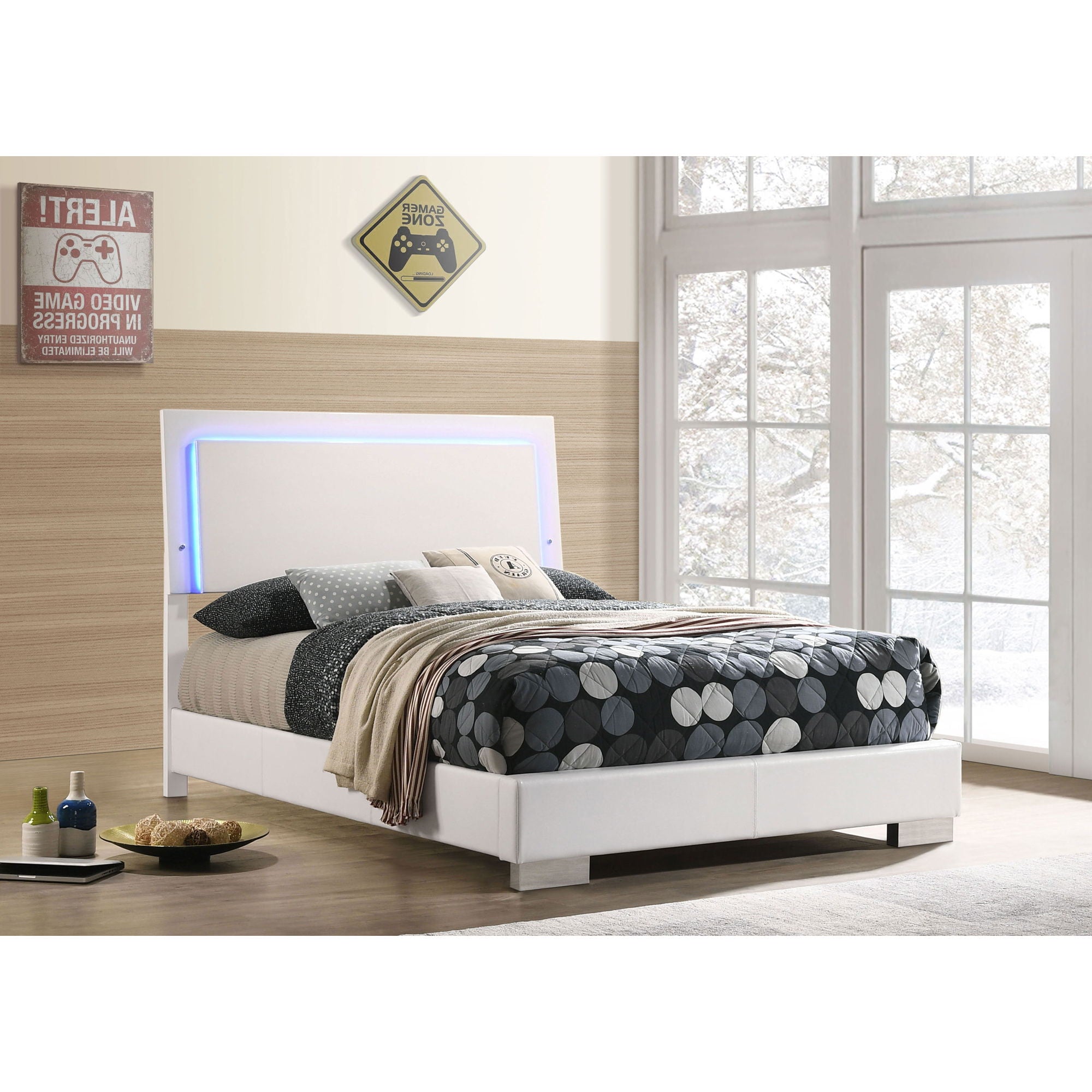 Felicity - LED Panel Bed With Built In Lighting by HouseOfZazla