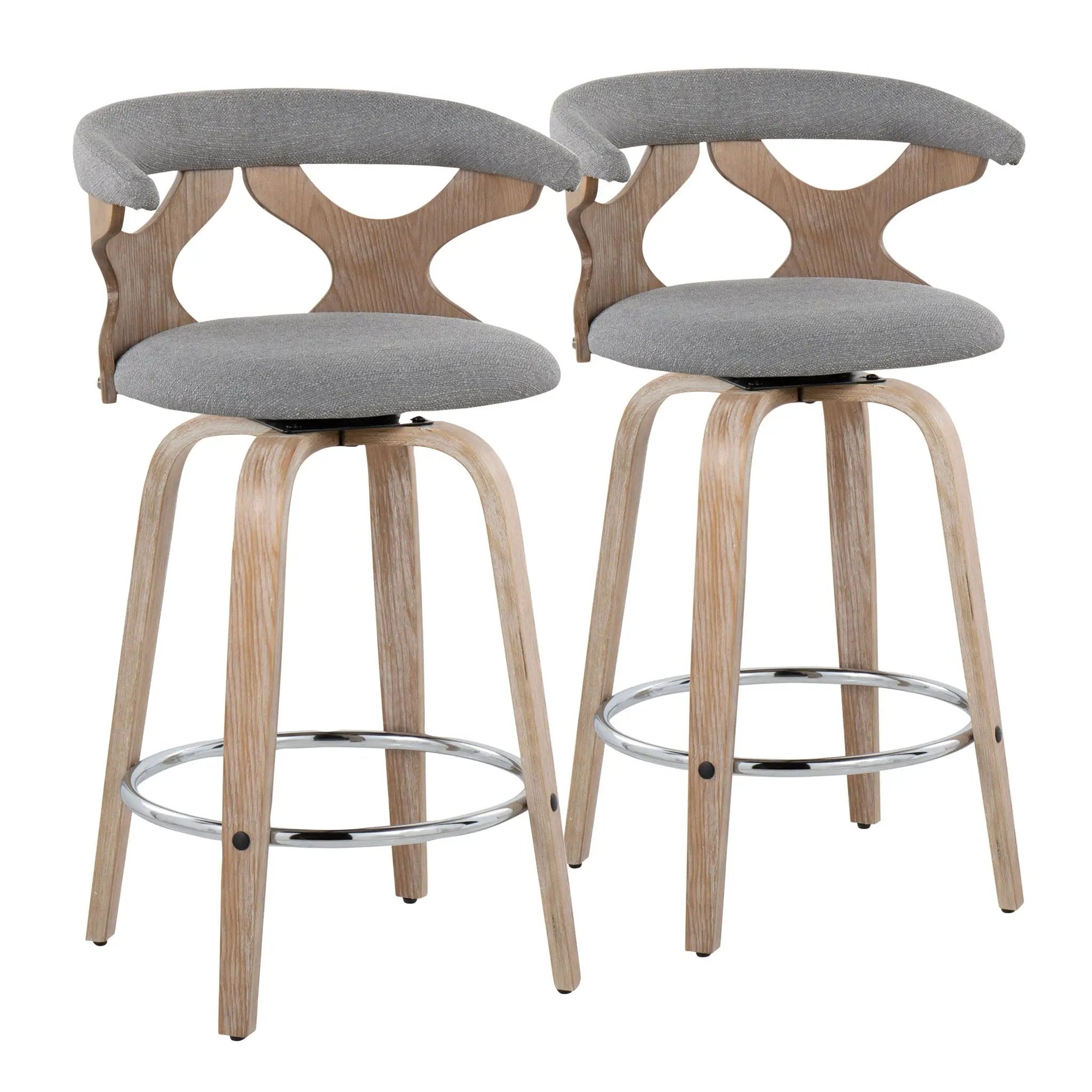 Gardenia - Mid Century Modern Fixed Height Counter Stool With Swivel (Set of 2) by HouseOfZazla