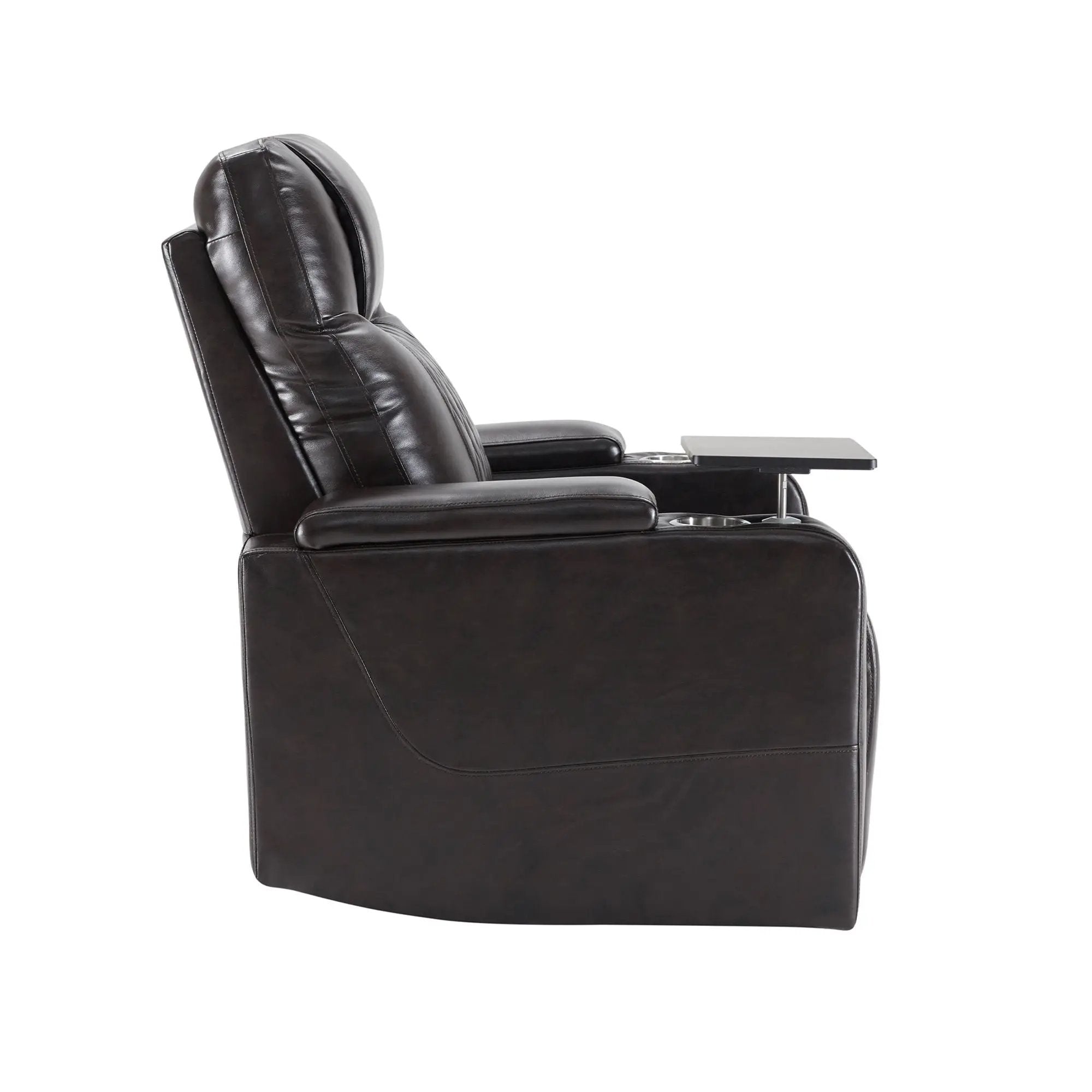 Power Motion Recliner With USB Charging Port And Hidden Arm Storage 2 Convenient Cup Holders Design And 360 Degree Swivel Tray Table by HouseOfZazla