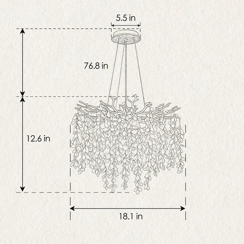 6-Light Chandelier Crystal Ceiling Lamp in Gold by HouseOfZazla