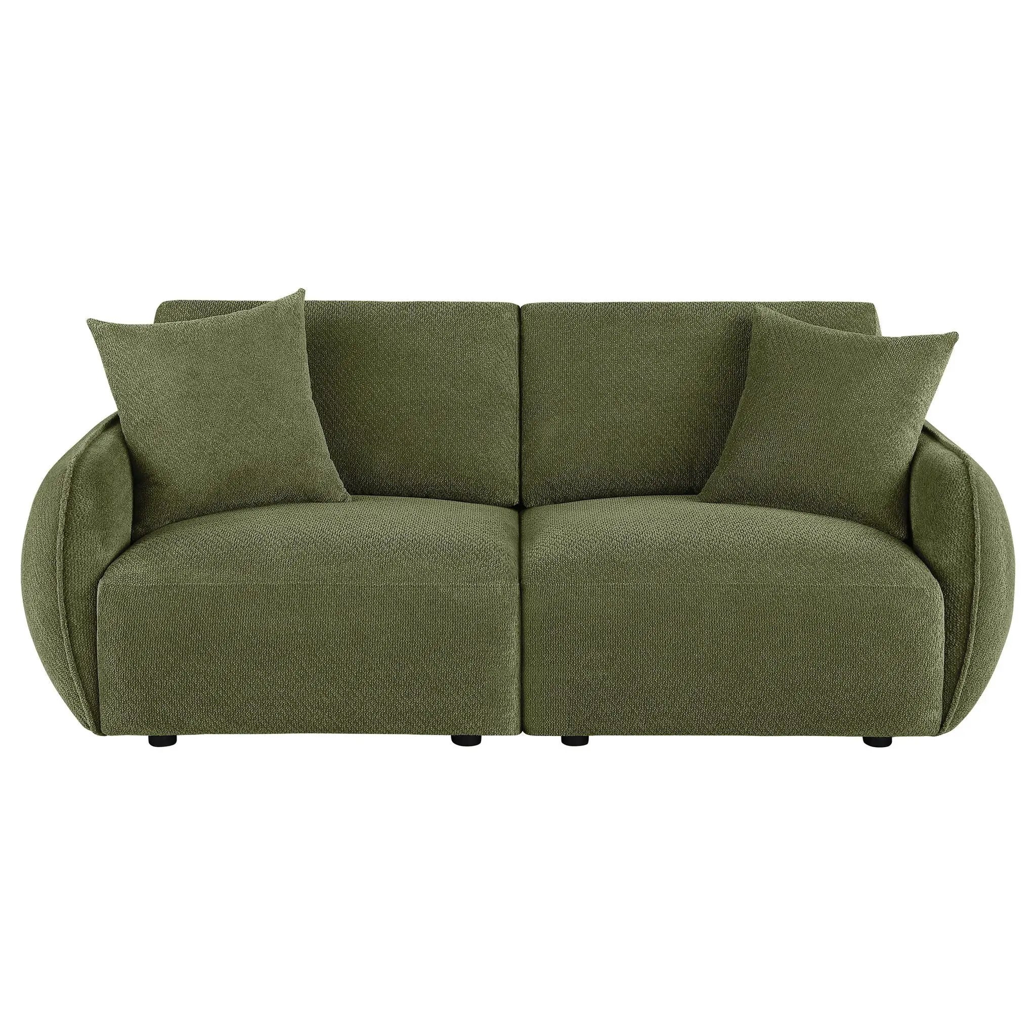 Elysia Chenille Upholstered Modular Lounge Loveseat Green by Unique Piece Furniture