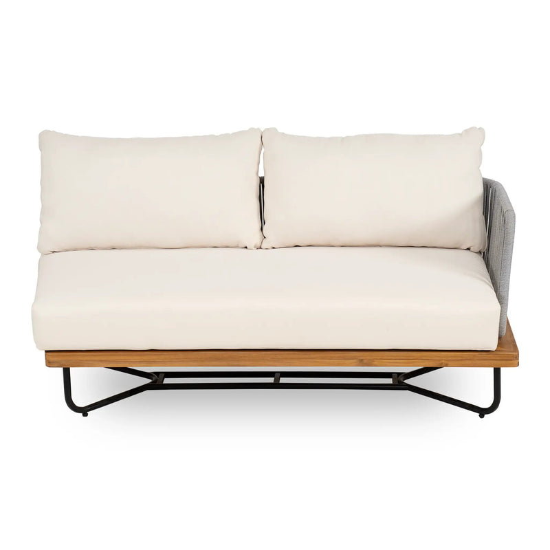 Lucca Outdoor Acacia Wood Rope Woven Sofa Sectional Set by HouseOfZazla