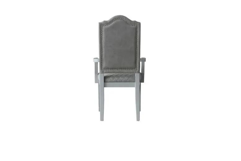 House Marchese - Arm Chair (Set of 2) - Two Tone Gray Fabric & Pearl Gray by Unique Piece Furniture