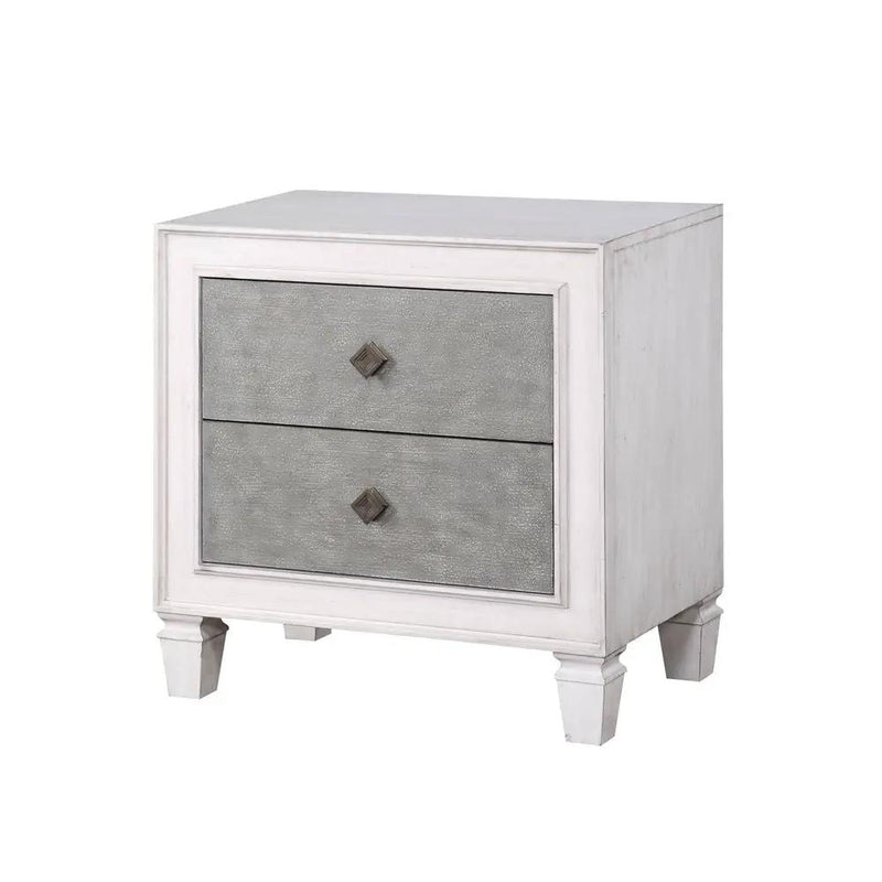 Katia - Weathered Night Stand - Gray / White by HouseOfZazla
