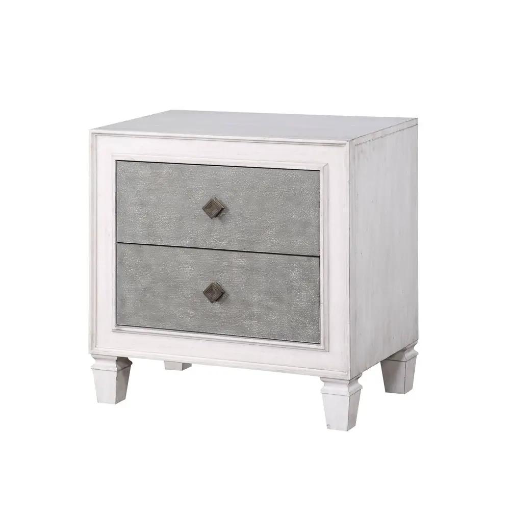 Katia - Weathered Night Stand - Gray / White by Unique Piece Furniture