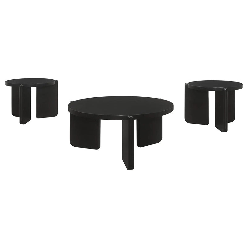 Cordova 3-piece Solid Wood Coffee and End Table Set Black by Unique Piece Furniture