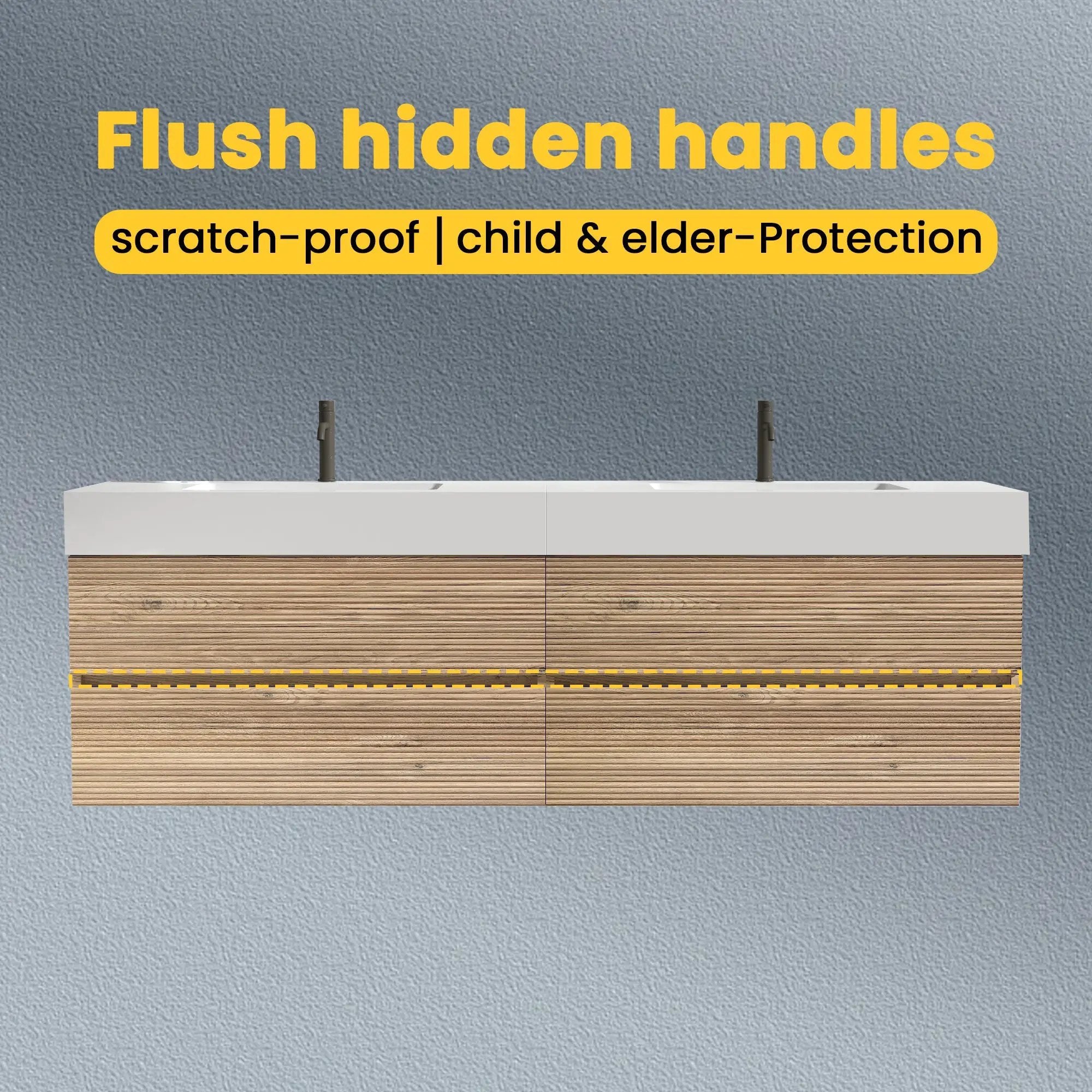 Grace 72" Bathroom Vanity with Silent DTC Soft-Closing Drawers by HouseOfZazla