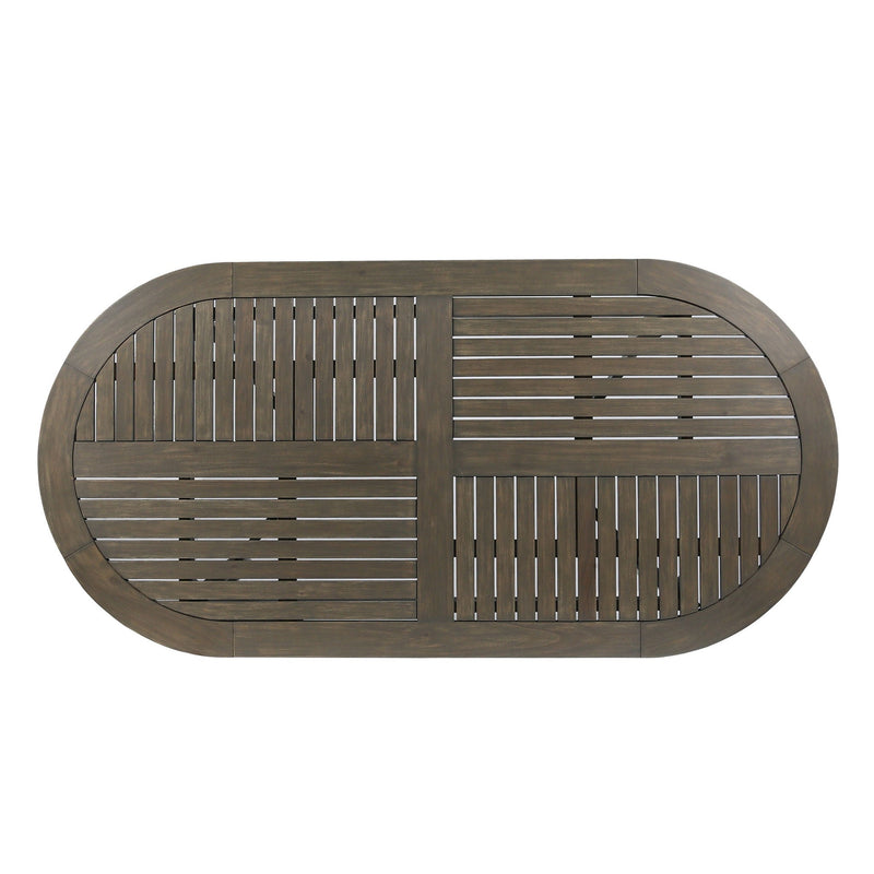 Outdoor Table With Smooth Lines, Slat Top by HouseOfZazla