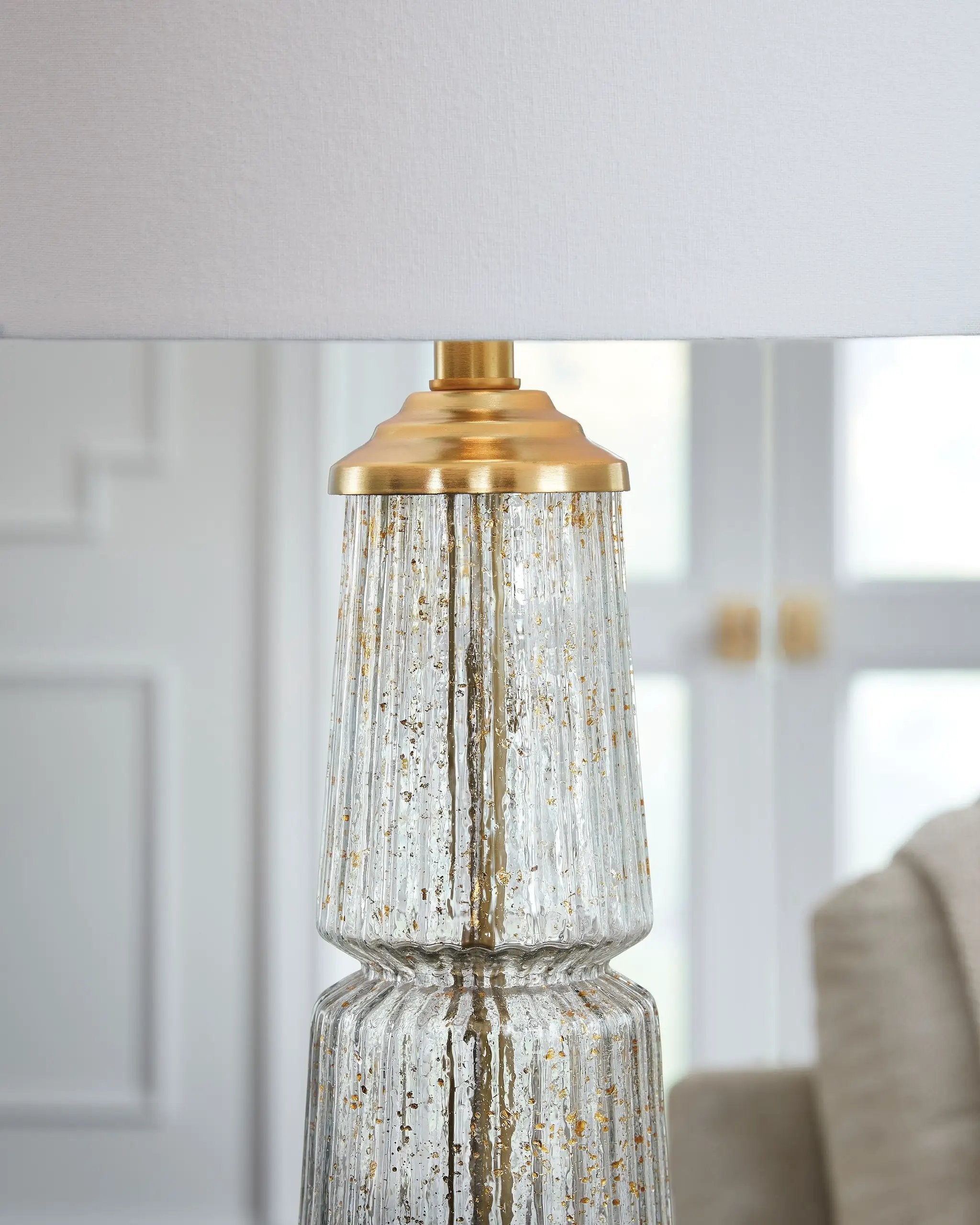 Bakersboro - Glass Table Lamp - Clear / Gold Finish by Unique Piece Furniture
