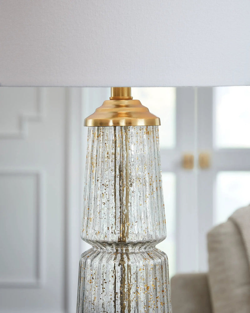 Bakersboro - Glass Table Lamp - Clear / Gold Finish by Unique Piece Furniture
