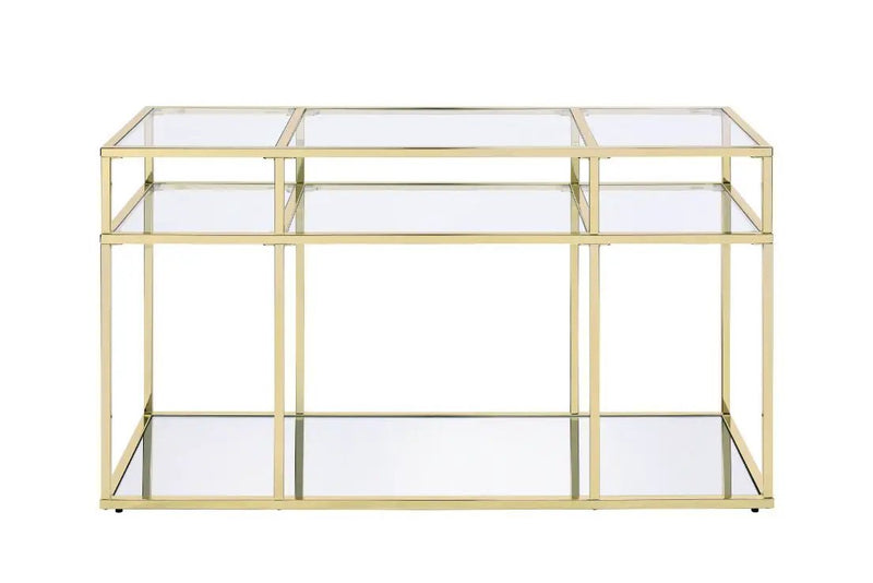 Uchenna - Sofa Table - Clear Glass & Gold by Unique Piece Furniture