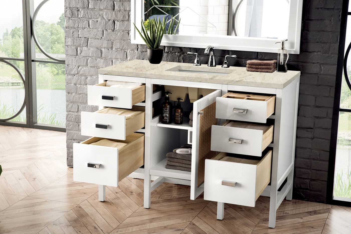 James Martin Addison 48" Single Bathroom Vanity, Glossy White, view 29