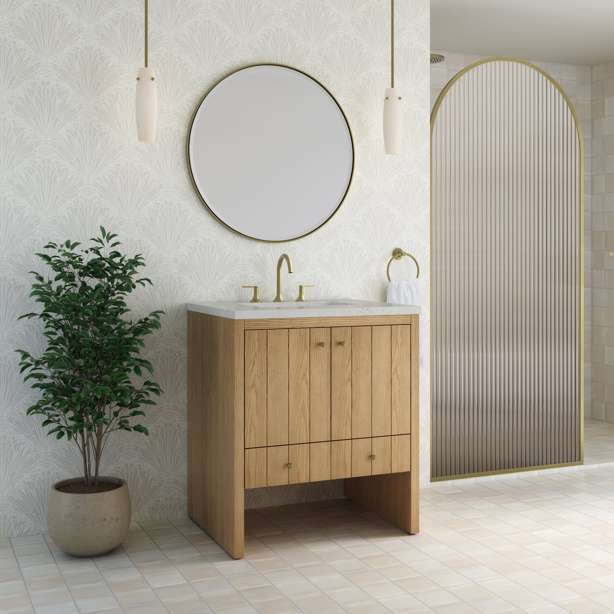 James Martin Hudson 30" Single Bathroom Vanity, Light Natural Oak, view 26