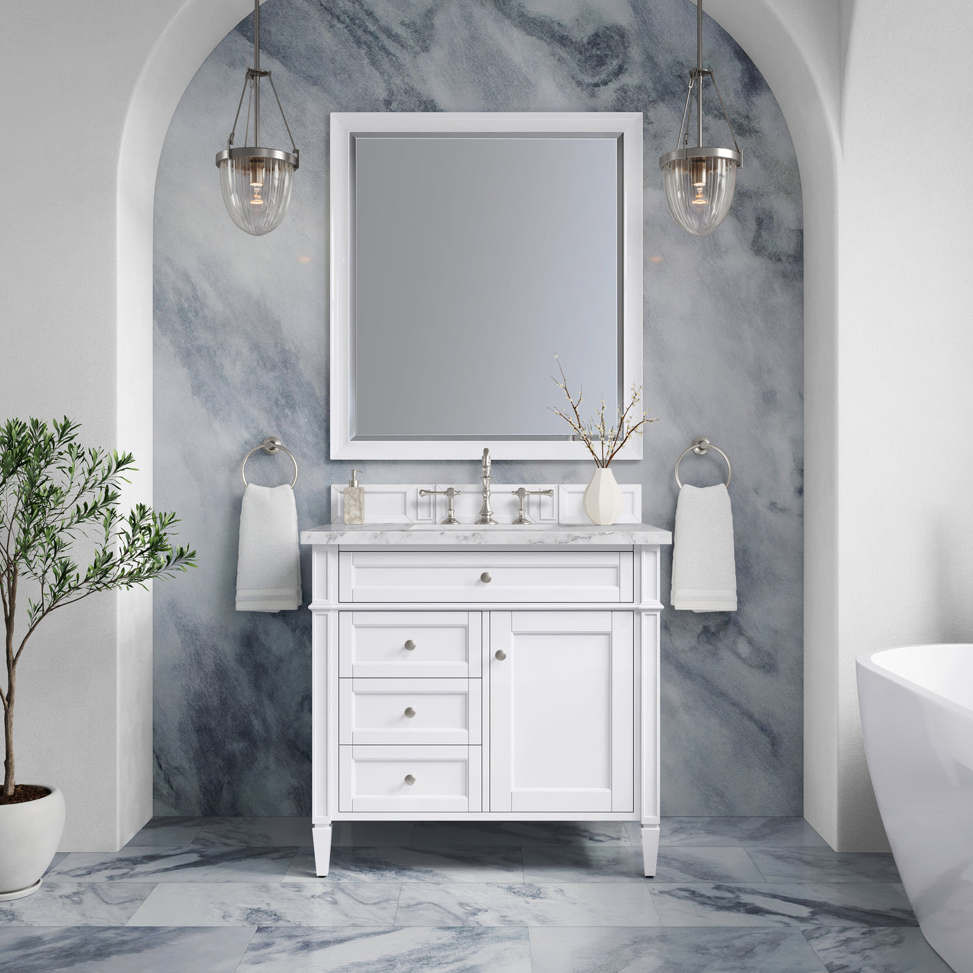 James Martin Brittany 36" Single Bathroom Vanity, Bright White, view 29