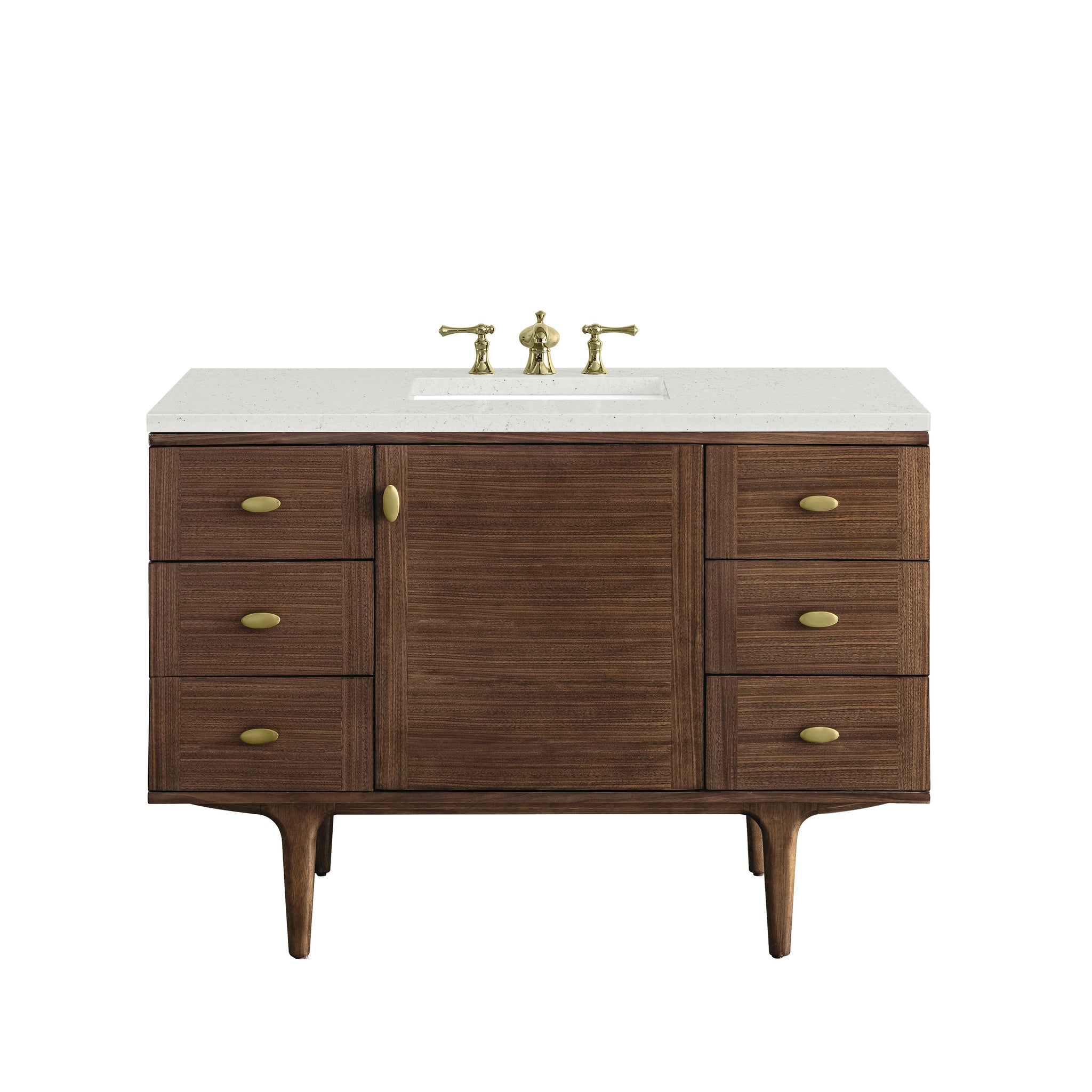 James Martin Amberly 48" Dual Mount Single Bathroom Vanity, Mid-Century Walnut, view 31