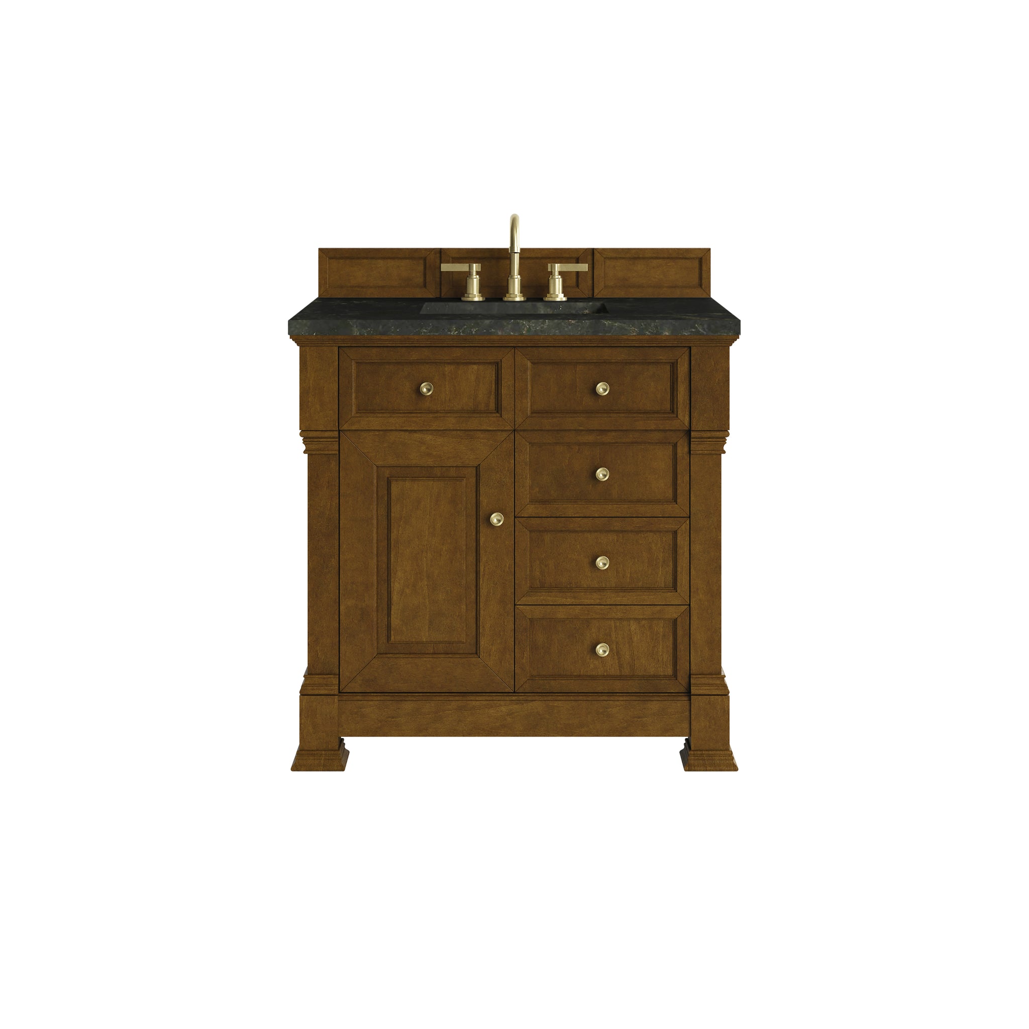 James Martin Brookfield 36" Single Bathroom Vanity, Honey Oak with Phantome countertop