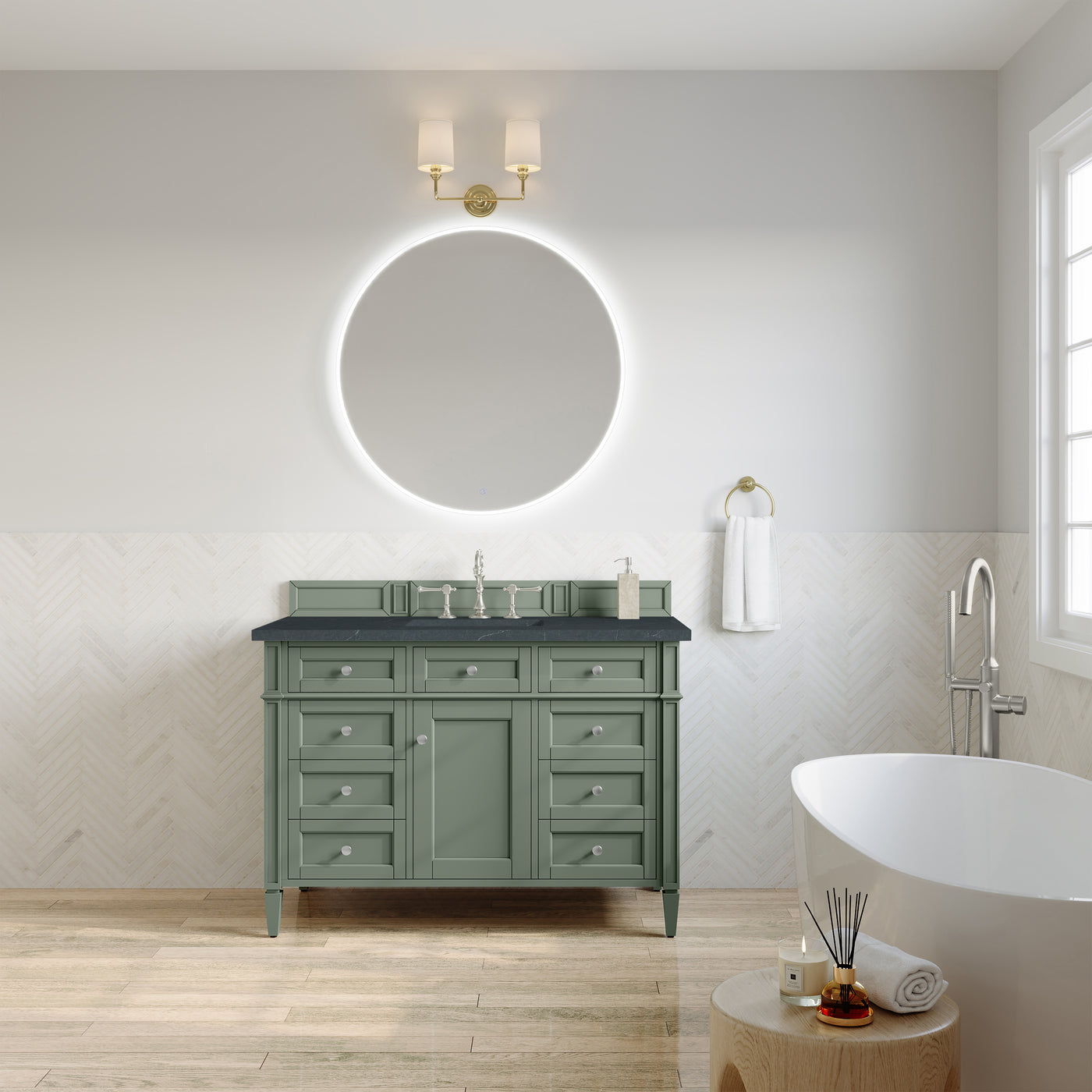 James Martin Brittany 48" Single Bathroom Vanity, Smokey Celadon, view 24