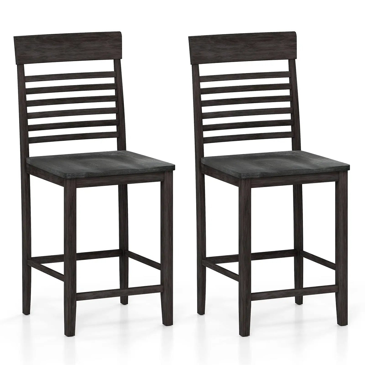 Dining Chair Set of 2 with Footrests and Solid Wood Frame by DirectDeals