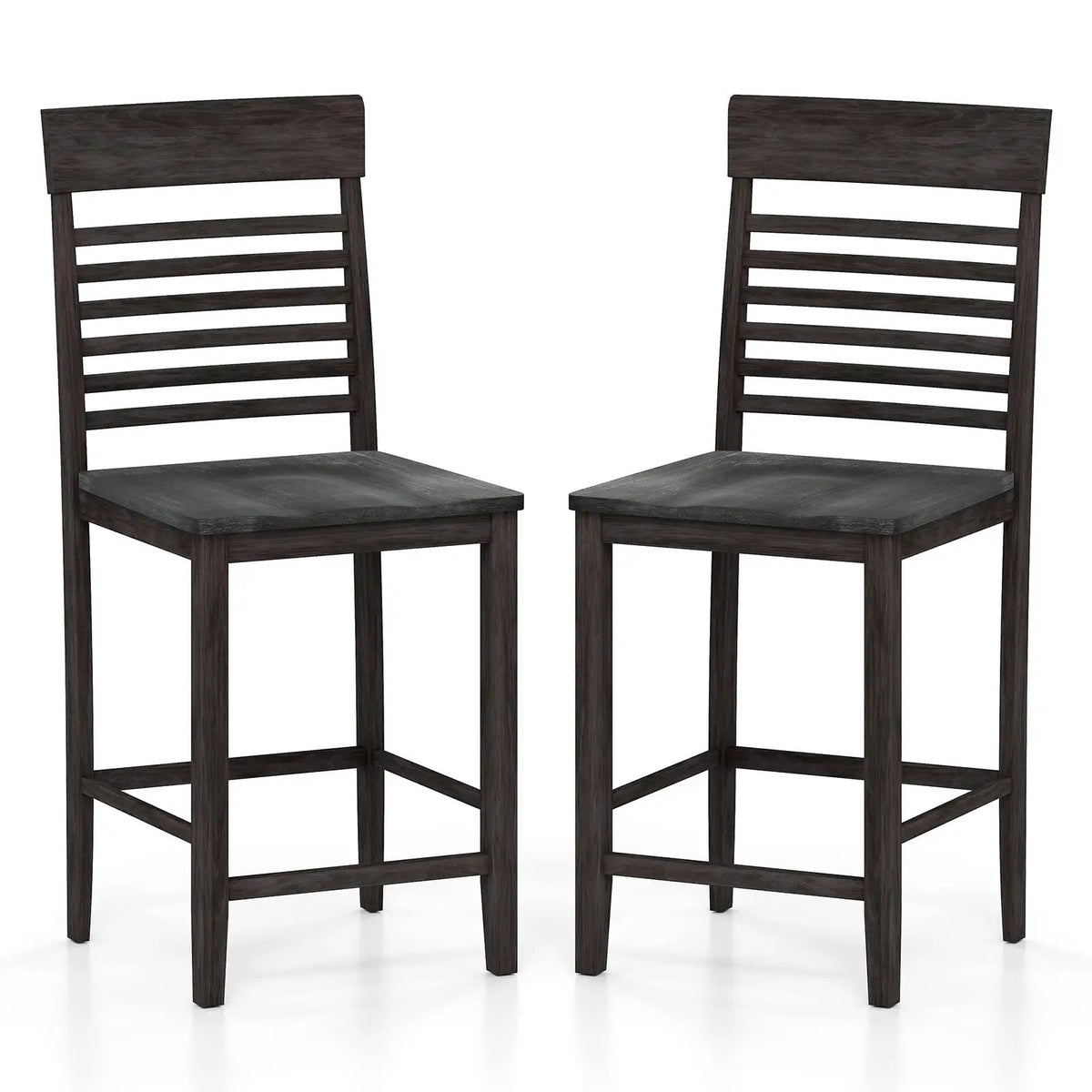 Dining Chair Set of 2 with Footrests and Solid Wood Frame by DirectDeals