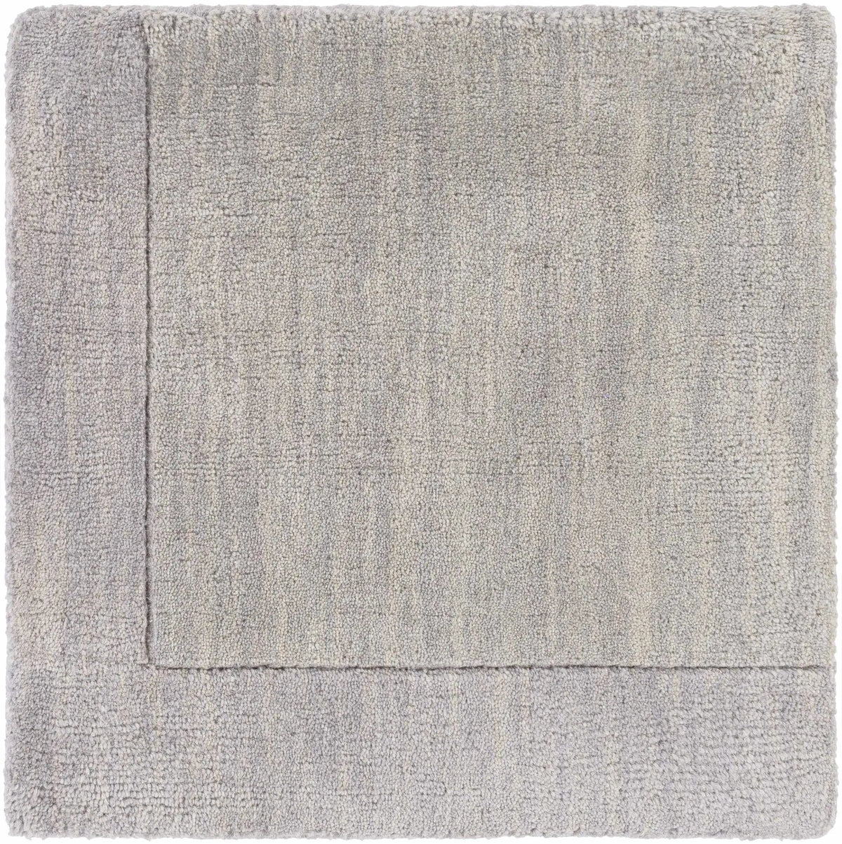 Bordered Solid Gray Wool Rug, photo 3 of 16