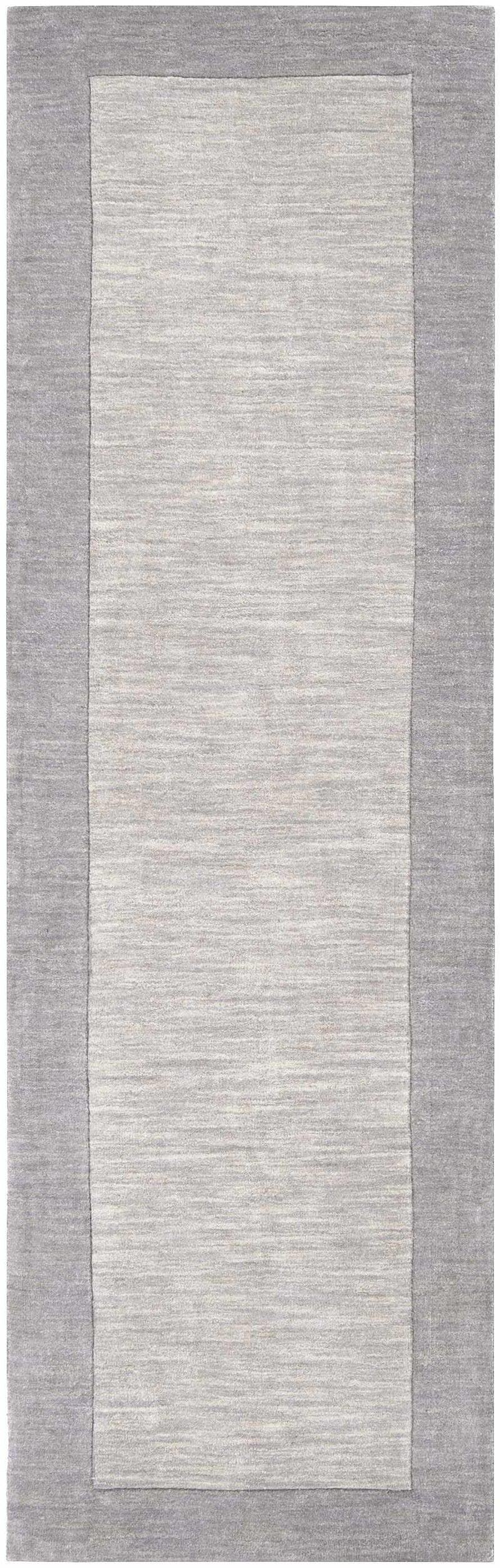 Bordered Solid Gray Wool Rug by Boutique Rugs