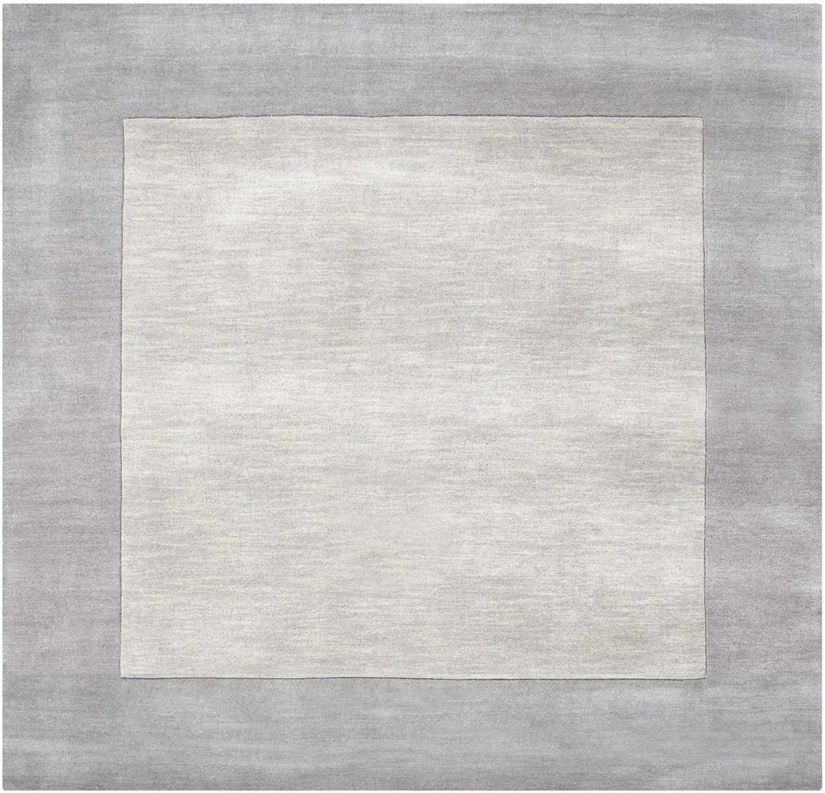Bordered Solid Gray Wool Rug, photo 4 of 16