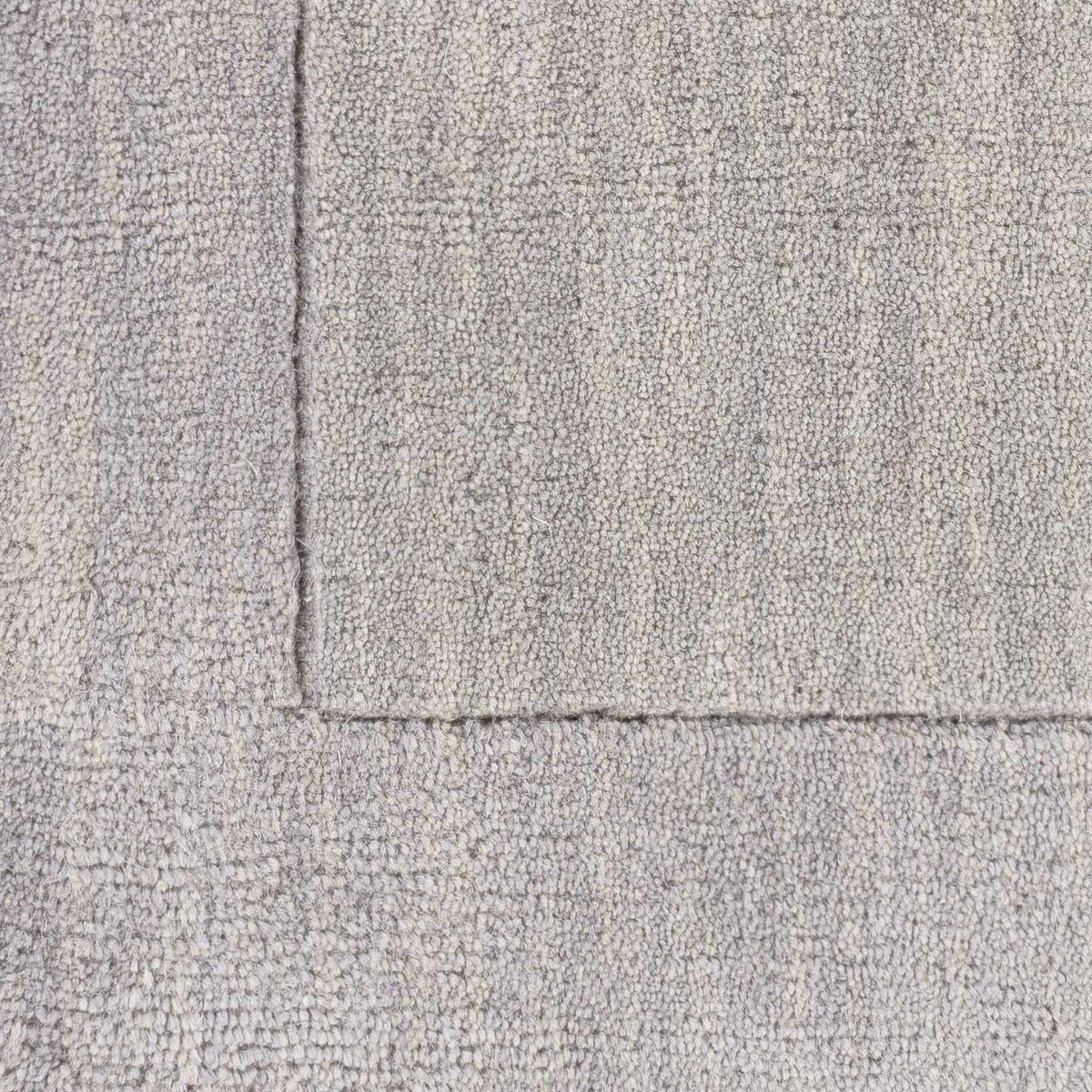 Bordered Solid Gray Wool Rug, sample swatch