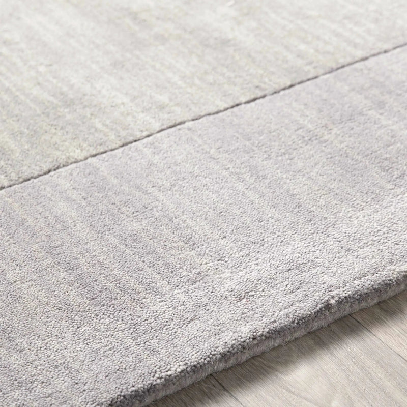 Bordered Solid Gray Wool Rug by Boutique Rugs