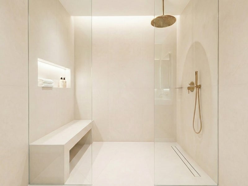 Champagne Belmont Honed Limestone Slab Random room scene 3