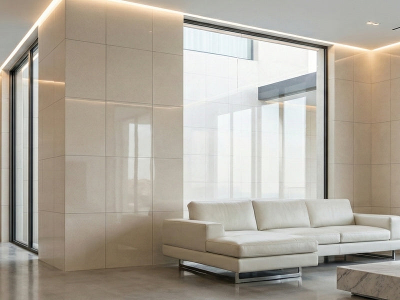 Champagne Belmont Honed Limestone Slab Random room scene 6