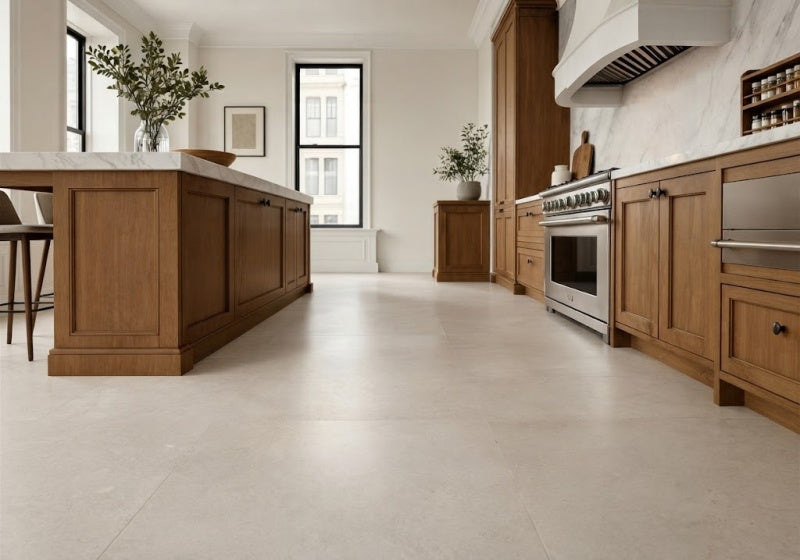 Champagne Belmont Honed Limestone Slab Random room scene 7