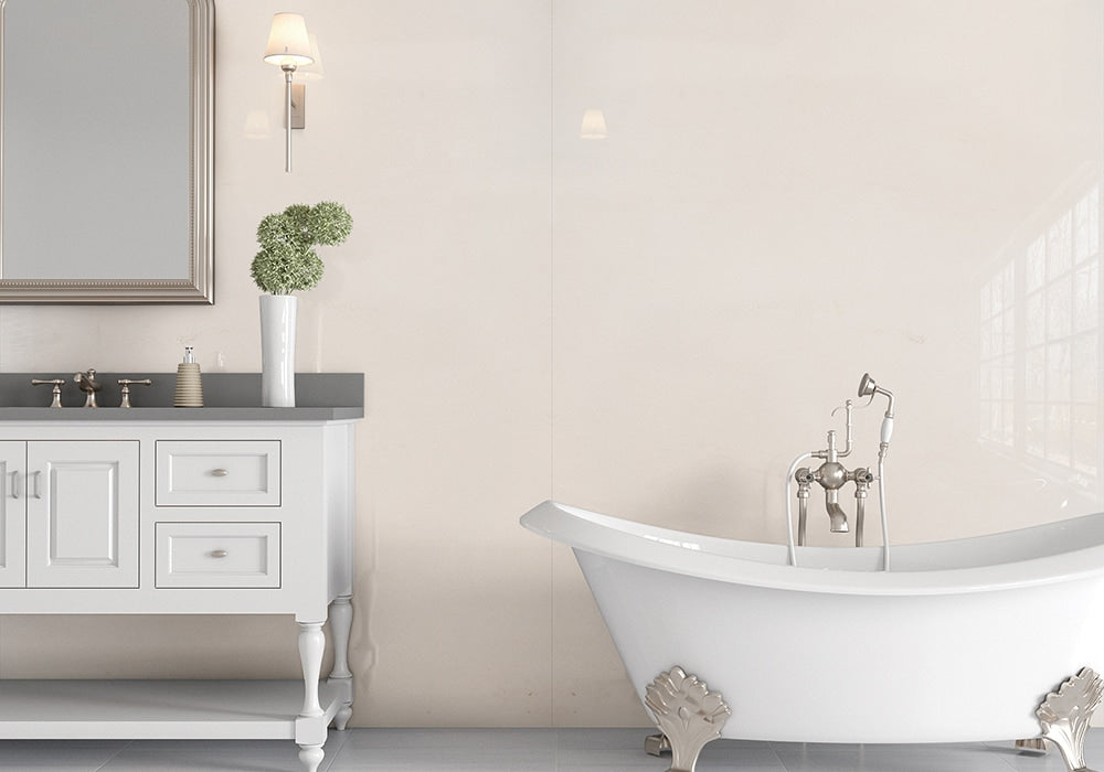 Champagne Honed Limestone Slab Random room scene