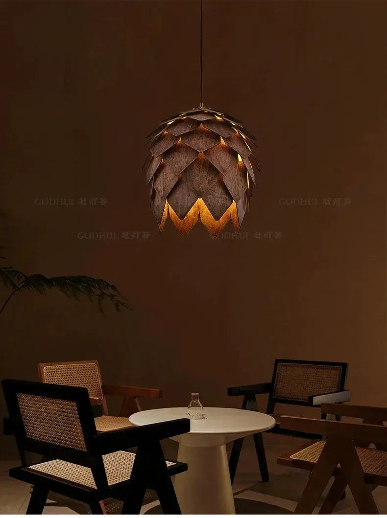 Chandelier - Retro Walnut Pendant by House Of Avana