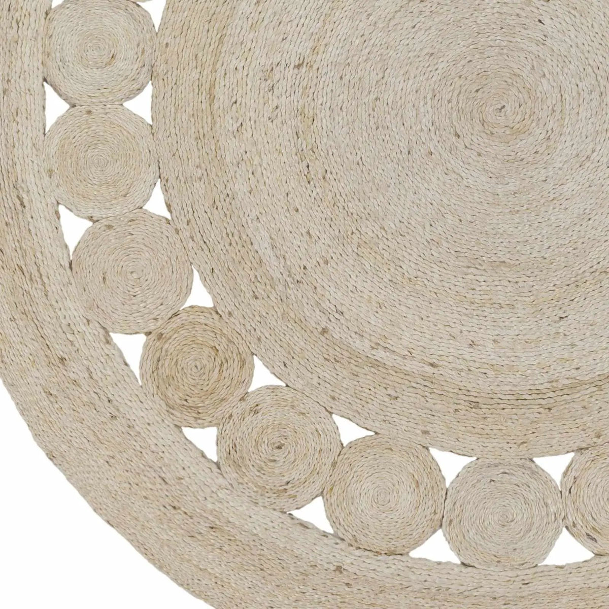Stafford Bleached Jute Round Rug - Clearance, sample swatch