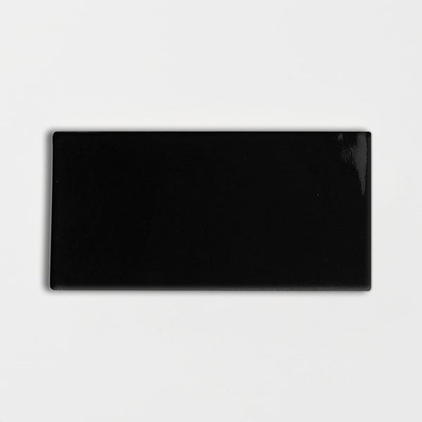 Midnight Glossy Subway Ceramic Tiles 3x6
